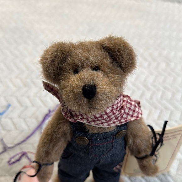 The Boyds Collection Plush Bear with Denim Overalls and Red Scarf - Picture 3 of 10